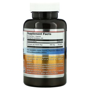 Thành phần vi chất của Amazing Nutrition Riboflavin 400 mg 120 Capsules 810180029360