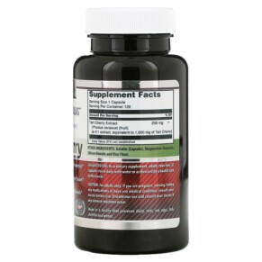 Thành phần vi chất của Amazing Nutrition Tart Cherry 1.000 mg 120 Capsules 810180026642