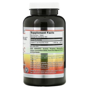 Thành phần vi chất của Amazing Nutrition Vitamin C 1.000 mg 250 Tablets 819209020654