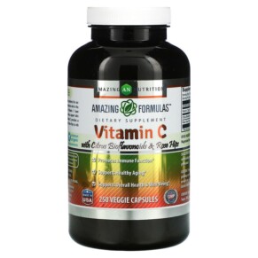 Thực phẩm chức năng Amazing Nutrition Vitamin C with Citrus Bioflavonoids & Rosehips 250 Veggie Capsules 819209020661