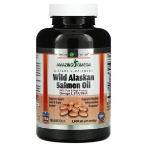 Thực phẩm chức năng Amazing Nutrition Wild Alaskan Salmon Oil 2.000 mg 180 Softgels 810180021227