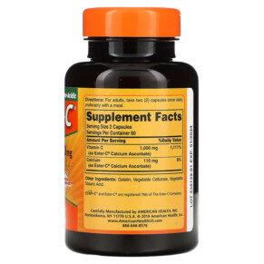 Thành phần vi chất của American Health Ester-C 500 mg 120 Capsules 076630169868