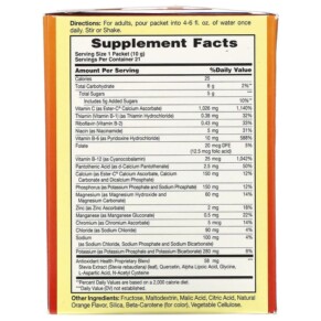 Thành phần vi chất của American Health Ester-C Effervescent Natural Orange Flavor 1.000 mg 21 Packets 0.35 oz (10 g) Each 076630588805