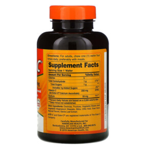 Thành phần vi chất của American Health Ester-C Orange 250 mg 125 Chewable Wafers 076630170727
