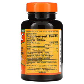 Thành phần vi chất của American Health Ester-C with Citrus Bioflavonoids 250 mg 120 Capsules 076630169615