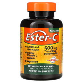 Thực phẩm chức năng American Health Ester-C with Citrus Bioflavonoids 500 mg 225 Vegetarian Tablets 076630169745