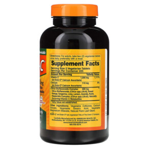 Thành phần vi chất của American Health Ester-C with Citrus Bioflavonoids 500 mg 450 Vegetarian Tablets 076630169561
