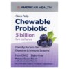 Thực phẩm chức năng American Health Once Daily Chewable Probiotic Natural Grape 5 Billion CFU 60 Chewable Tablets 076630300780