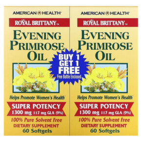 Thực phẩm chức năng American Health Royal Brittany Evening Primrose Oil 1.300 mg 2 Bottles 60 Softgels Each 076630032315