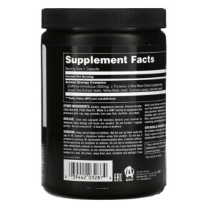 Thành phần vi chất của Animal Energy 60 Capsules 039442032874