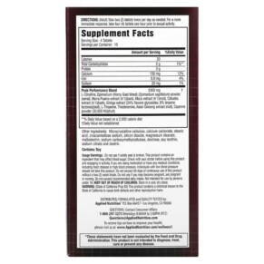 Thành phần vi chất của Applied Nutrition Magnum Blood-Flow Sexual Peak Performance 40 Tablets 710363578060