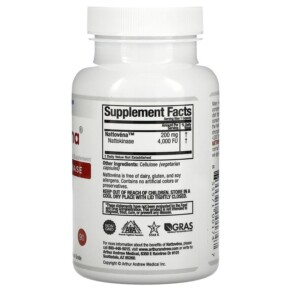 Thành phần vi chất của Arthur Andrew Medical Nattovena Pure Nattokinase 200 mg 90 Capsules 855571001747