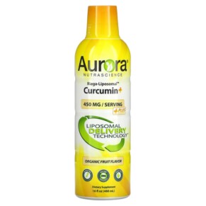 Thực phẩm chức năng Aurora Nutrascience Mega-Liposomal Curcumin+ Organic Fruit 450 mg 16 fl oz (480 ml) 628504648049