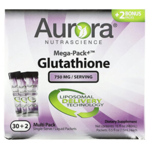 Thực phẩm chức năng Aurora Nutrascience Mega-Pack+ Glutathione 750 mg 32 Packs 0.5 fl oz (15 ml) Each 628504648186