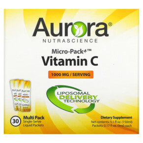 Thực phẩm chức năng Aurora Nutrascience Micro-Pack+ Vitamin C 1.000 mg 30 Packets 0.17 fl oz (5 ml) Each 628504648193