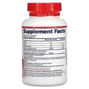 Thành phần vi chất của Azo Cranberry Urinary Tract Health 100 Softgels 787651101675