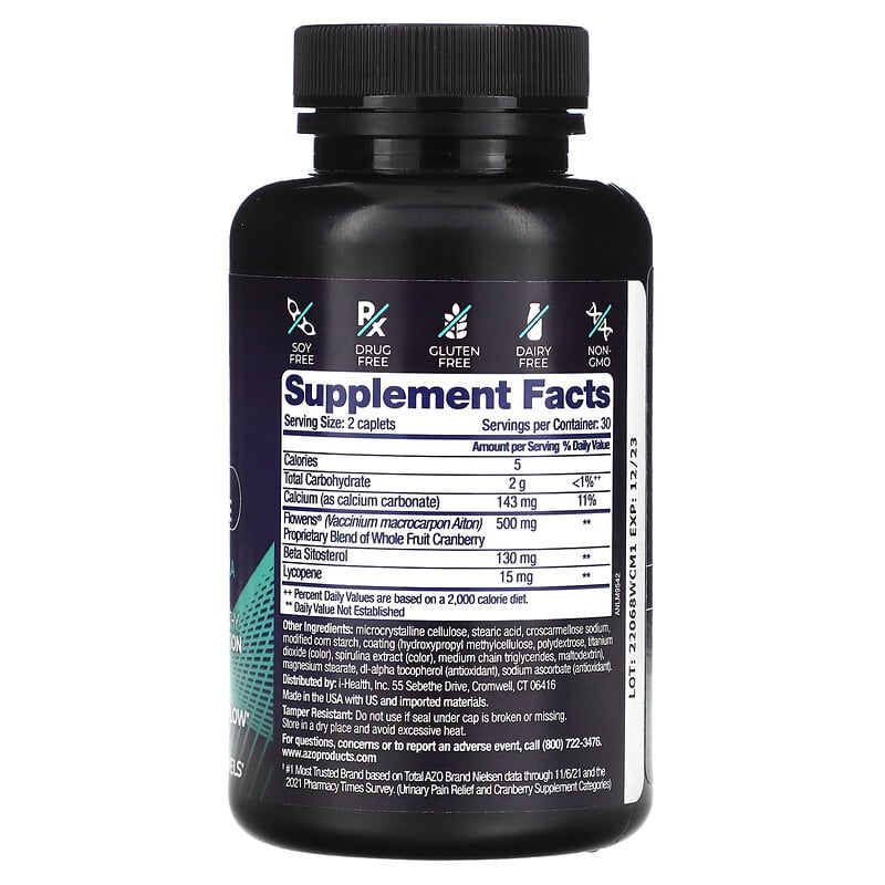 Azo Men Prostrate & Urinary Defense 60 Caplets 2 Thành phần vi chất của Azo Men Prostrate & Urinary Defense 60 Caplets 787651760315