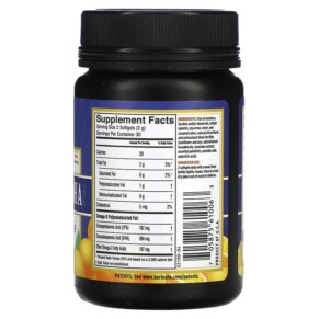 Thành phần vi chất của Barlean's Fresh Catch Fish Oil Omega-3 Ultra EPA/DHA Orange 60 Softgels 705875610063