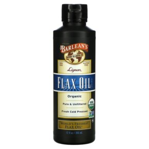 Thực phẩm chức năng Barlean's Organic Lignan Flax Oil 12 fl oz (355 ml) 705875000055