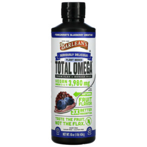 Thực phẩm chức năng Barlean's Plant Based Total Omega 3 · 6 · 9 Pomegranate Blueberry Smoothie 3.980 mg 16 oz (454 g) 705875002776