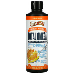Thực phẩm chức năng Barlean's Total Omega 3 · 6 · 9 Orange Creme 2.400 mg 16 oz (454 g) 705875000277