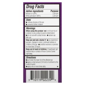 Thành phần vi chất của Bausch + Lomb Soothe Lubricant Eye Ointment Nighttime 1/8 oz (3.5 g) 310119022399