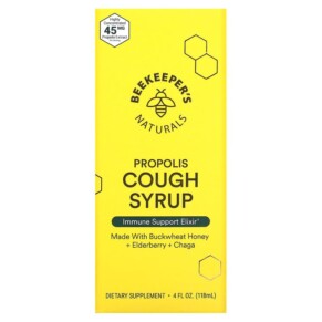 Thực phẩm chức năng Beekeeper's Naturals Propolis Cough Syrup 4 fl oz (118 ml) 628055142843