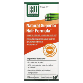 Thực phẩm chức năng Bell Lifestyle Natural Superior Hair Formula 120 Veggie Capsules 771733110501