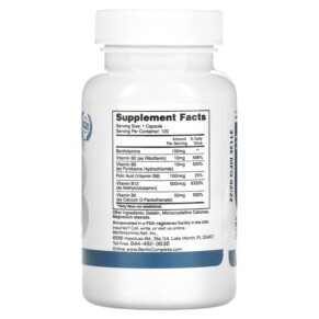 Thành phần vi chất của Benfotiamine Inc. Multi-B Benfotiamine Neuropathy Support Formula 150 mg 120 Capsules 689076867221