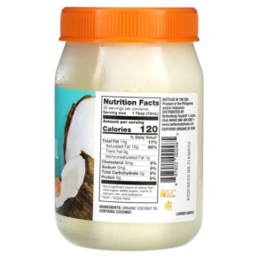 Thành phần vi chất của BetterBody Foods Naturally Refined Organic Coconut Oil 15.5 fl oz (458 ml) 897922002485