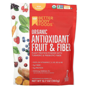 Thực phẩm chức năng BetterBody Foods Organic Antioxidant Fruit & Fiber with Turmeric 12.7 oz (360 g) 856260006555