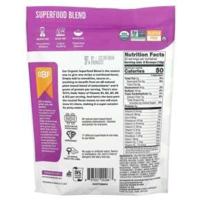 Thành phần vi chất của BetterBody Foods Organic Superfood Blend 12.7 oz (360 g) 897922002683