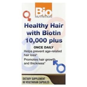 Thực phẩm chức năng Bio Nutrition Healthy Hair with Biotin 10.000 Plus 60 Vegetarian Capsules 854936003297