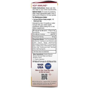 Thành phần vi chất của Bioray Inc. Kids Immune Support & Toxin Remover Blueberry 2 fl oz (60 ml) 752830678880