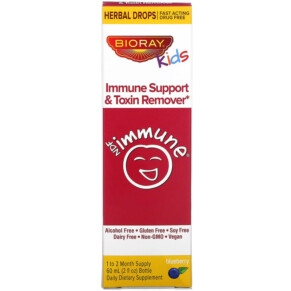 Thực phẩm chức năng Bioray Inc. Kids Immune Support & Toxin Remover Blueberry 2 fl oz (60 ml) 752830678880