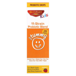 Thực phẩm chức năng Bioray Inc. Kids NDF Tummy 11-Strain Probiotic Blend Raspberry 2 fl oz (60 ml) 736211465955