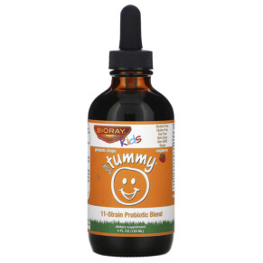 Thực phẩm chức năng Bioray Inc. Kids NDF Tummy 11-Strain Probiotic Blend Raspberry 4 fl oz (120 ml) 736211465252