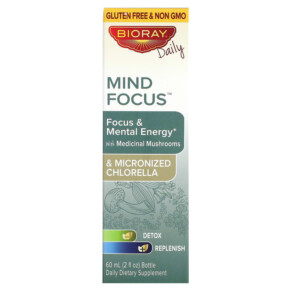 Thực phẩm chức năng Bioray Inc. Mind Focus & Mental Energy Alcohol Free 2 fl oz (60 ml) 646858160031