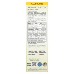 Thành phần vi chất của Bioray Inc. Primary Detox Heavy Duty Detox Tonic Alcohol Free 2 fl oz (60 ml) 646858160048