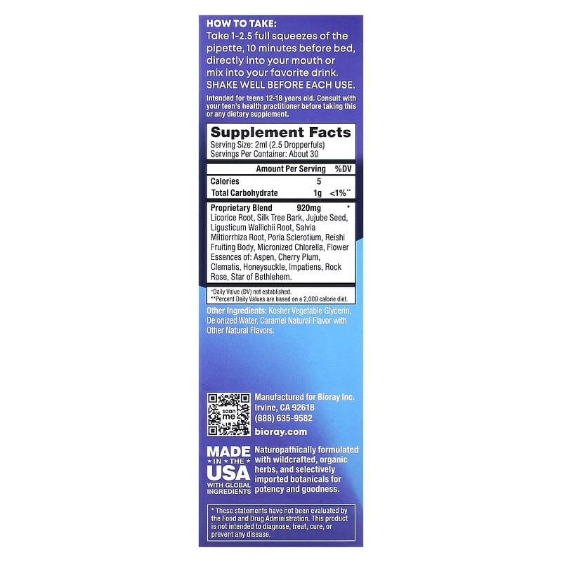Bioray Inc. Rayz Dream Machine For Teens Caramel 2 fl oz (59 ml) 2 Thành phần vi chất của Bioray Inc. Rayz Dream Machine For Teens Caramel 2 fl oz (59 ml) 752830679689
