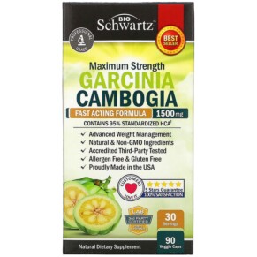 Thực phẩm chức năng BioSchwartz Garcinia Cambogia 500 mg 90 Veggie Caps 737212751054