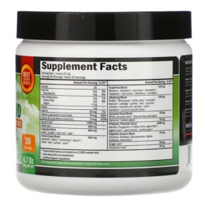 Thành phần vi chất của BioSchwartz Greens Superfood 6.7 oz (190 g) 850004119709