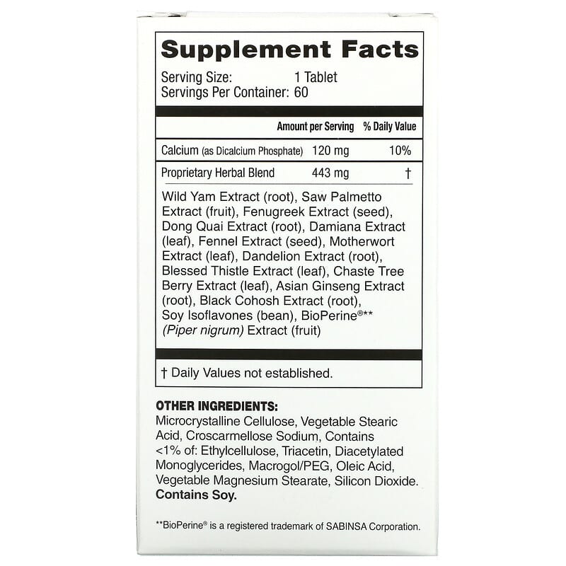 BioTech Natural Curves 60 Tablets 2 Thành phần vi chất của BioTech Natural Curves 60 Tablets 733530530005
