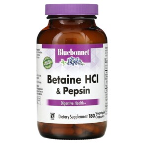 Thực phẩm chức năng Bluebonnet Nutrition Betaine HCL & Pepsin 180 Vegetable Capsules 743715008977
