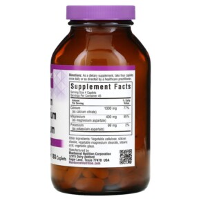 Thành phần vi chất của Bluebonnet Nutrition Calcium Magnesium Potassium 180 Caplets 743715007116