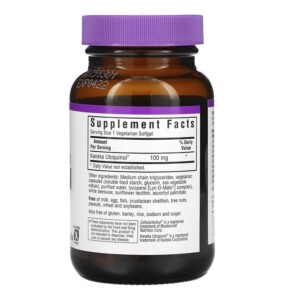 Thành phần vi chất của Bluebonnet Nutrition CellularActive CoQ10 Ubiquinol 100 mg 60 Vegetarian Softgels 743715007932