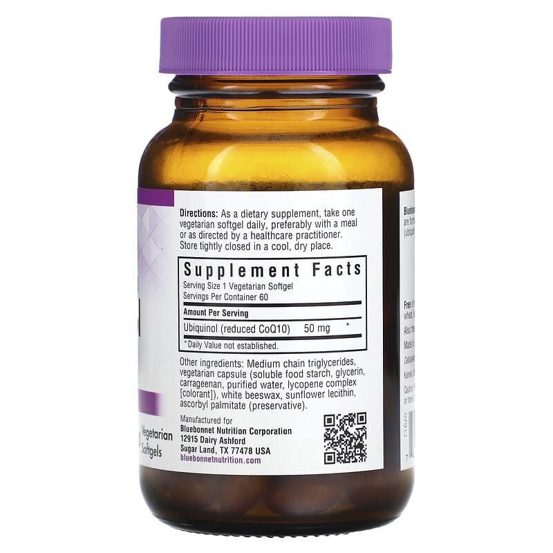 Bluebonnet Nutrition CellularActive CoQ10 Ubiquinol 50 mg 60 Vegetarian Softgels 2 Thành phần vi chất của Bluebonnet Nutrition CellularActive CoQ10 Ubiquinol 50 mg 60 Vegetarian Softgels 743715007918
