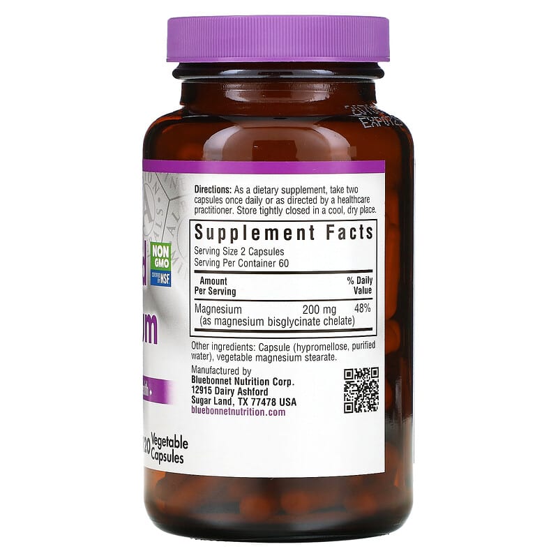 Bluebonnet Nutrition Chelated Magnesium 120 Vegetable Capsules 2 Thành phần vi chất của Bluebonnet Nutrition Chelated Magnesium 120 Vegetable Capsules 743715006836