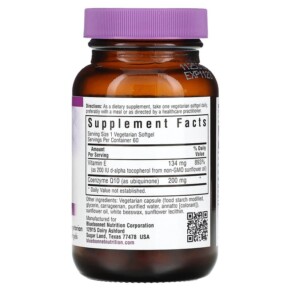 Thành phần vi chất của Bluebonnet Nutrition CoQ10 200 mg 60 Vegetarian Softgels 743715008205