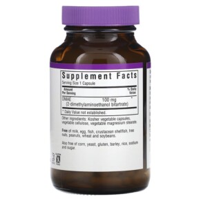 Thành phần vi chất của Bluebonnet Nutrition DMAE 100 mg 100 Vegetable Capsules 743715010901